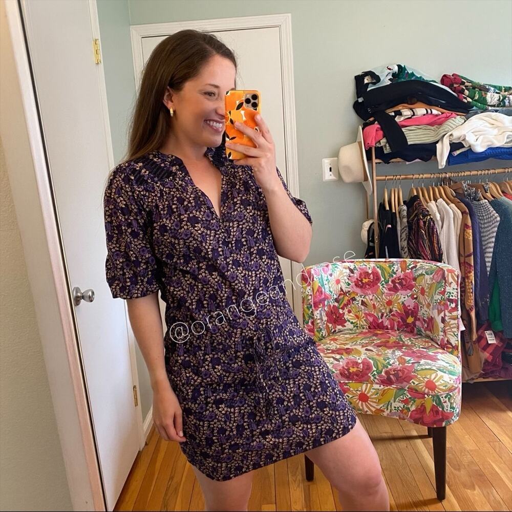 Ulla Johnson Purple Black Cotton Quilted Mini Dress 2 - Picture 6 of 16